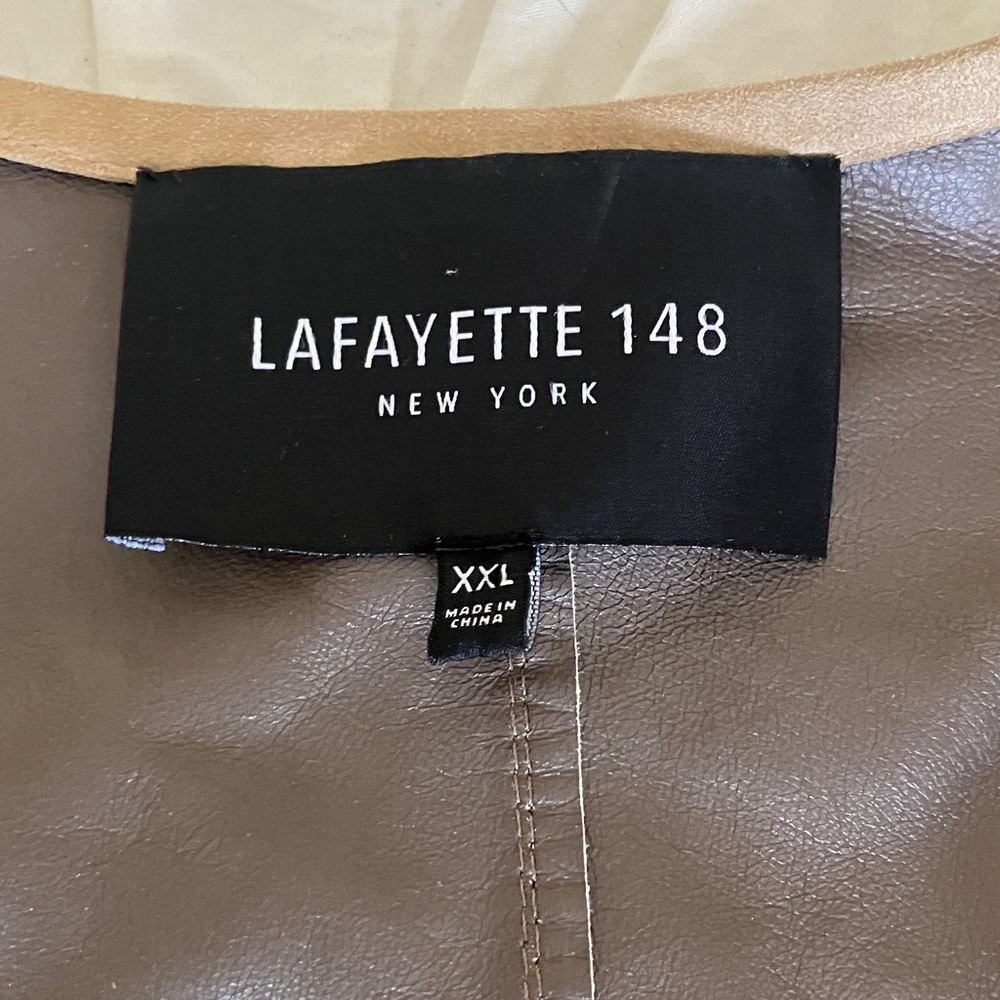Lafayette 148 New York Taupe Suede Leather Jacket - Picture 2 of 8